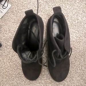 Wedge lace up boot...worn inside but still in good shape